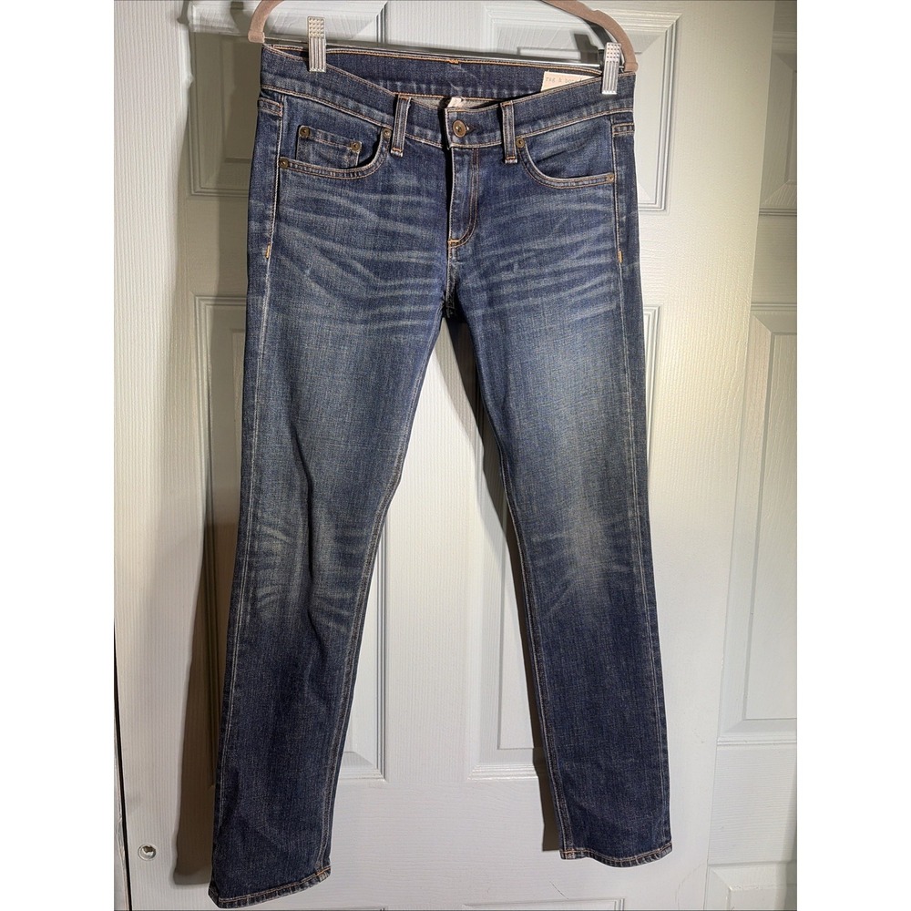 Rag & Bone Tomboy Dark Wash Worn Wash Mid-Rise Skinny Jean 26